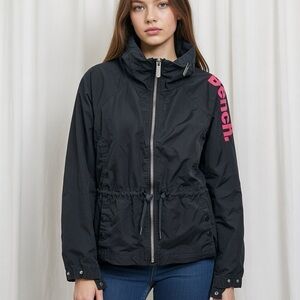 Bench Black Utility Jacket with Pink Logo